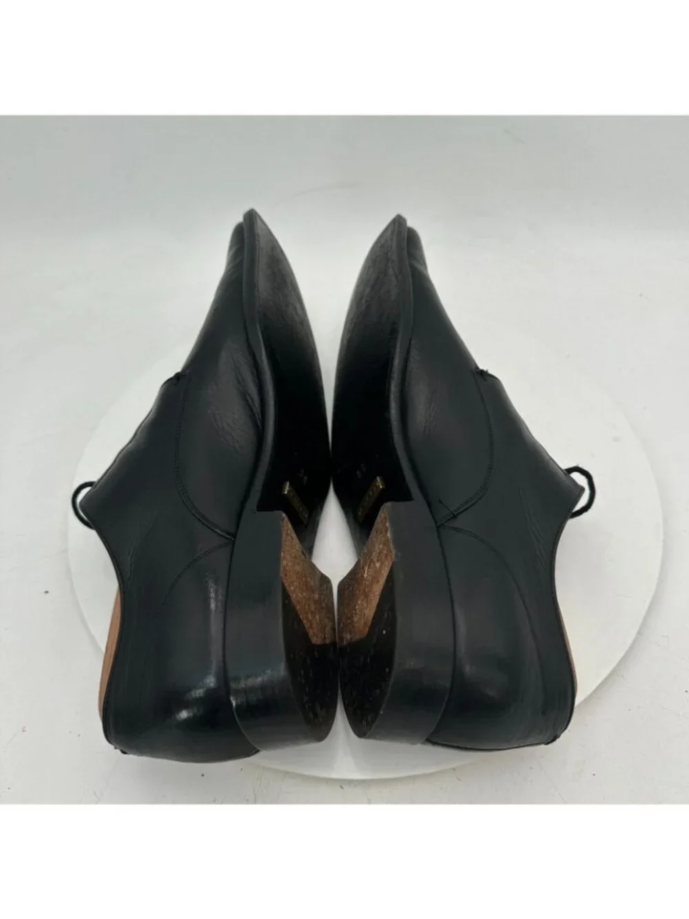 Gucci Men Size UK 8D US 8.5 Black Leather Plain Toe Derby Dress Shoes